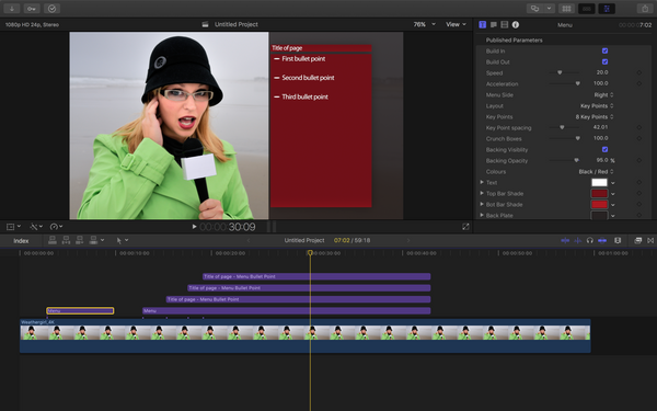 Timed Bullet Points Plugin in XEffects News Graphics