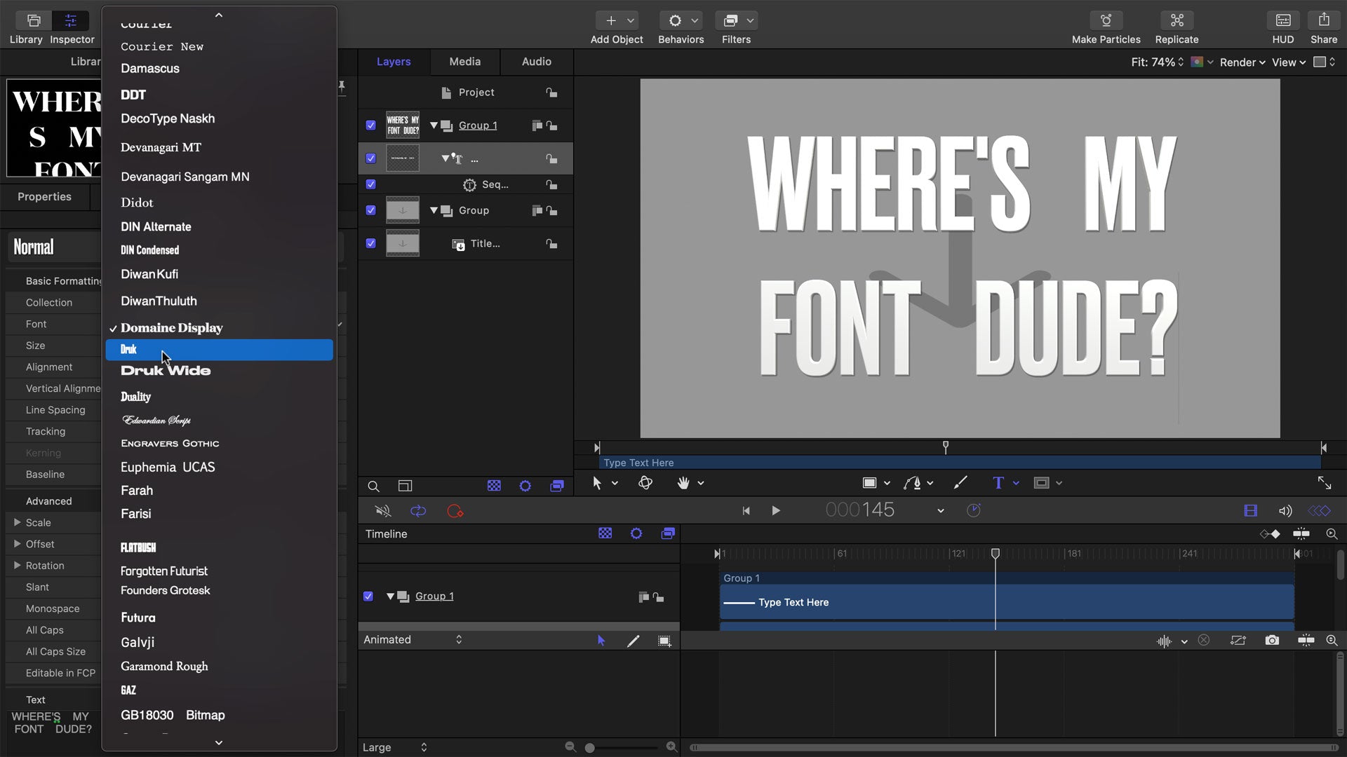How to Find the Fonts Inside Final Cut Pro and Motion