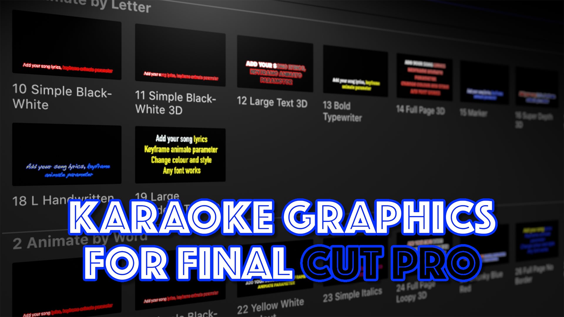 XEffects Karaoke Graphics Plugins For Final Cut Pro X FCPX.